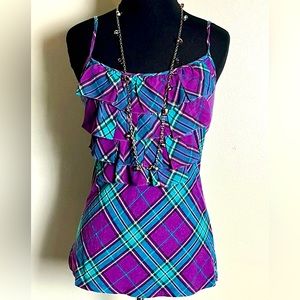 Cute vintage, ruffle tank, size small